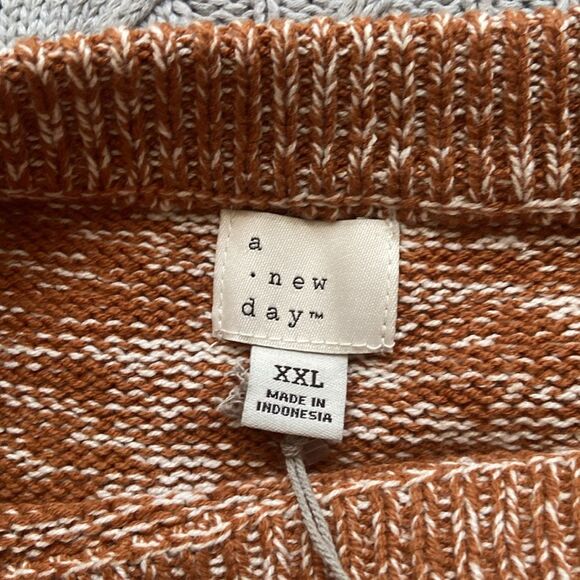 a new day Rust Knitted Pullover Crewneck Sweater - Picture 7 of 8